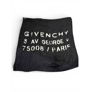 NEW GIVENCHY women's paris logo address square scarf in black